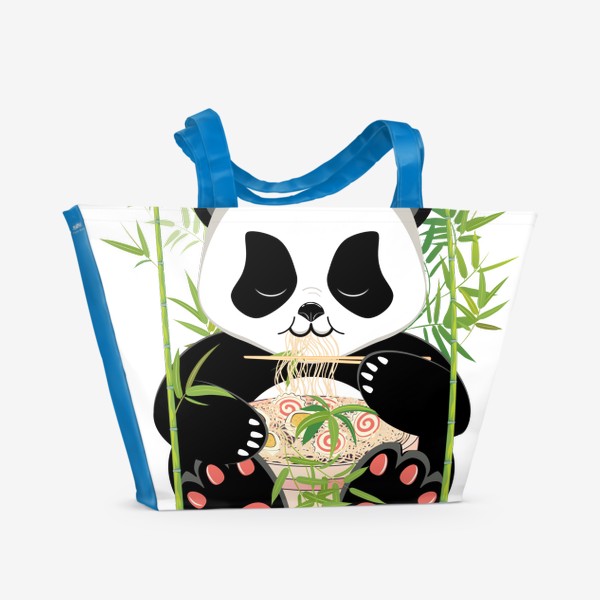 Пляжная сумка «Панда ест рамен»