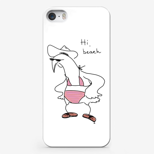 Чехол iPhone «Привет, пляж. Птичка в купальнике шикарно выглядит»