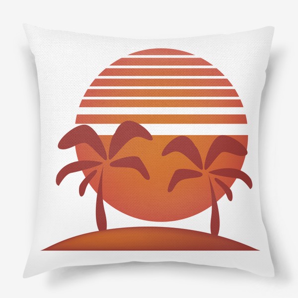 Подушка «Закат и пальмы»