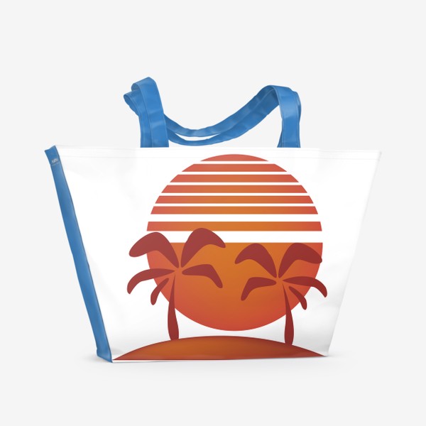 Пляжная сумка «Закат и пальмы»