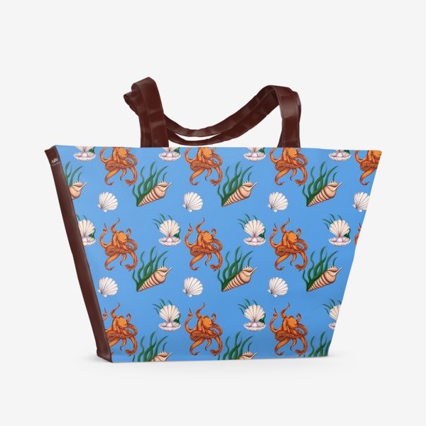 Пляжная сумка «Осьминог с ракушками»