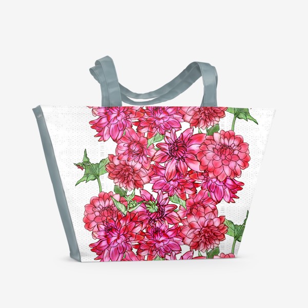 Пляжная сумка «Цветут георгины»