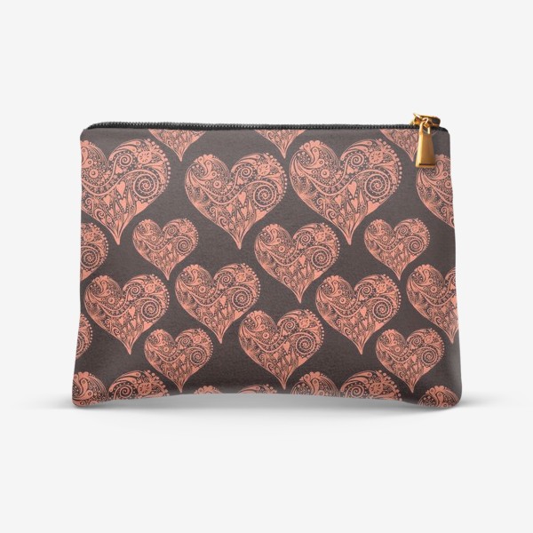 Косметичка «Pattern With Pink Graphic Decorative Hearts»