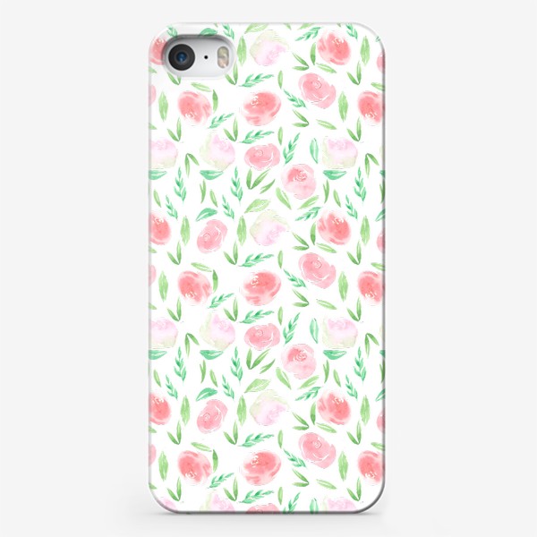 Чехол iPhone «Садовые розы. Акварель»
