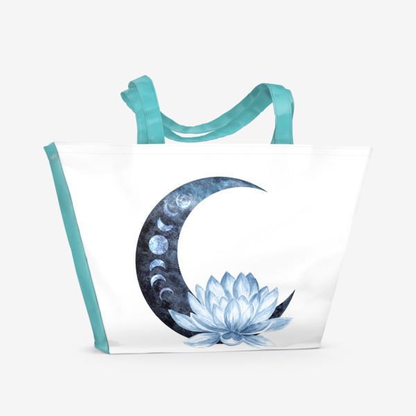Пляжная сумка «Лотос и луна.»