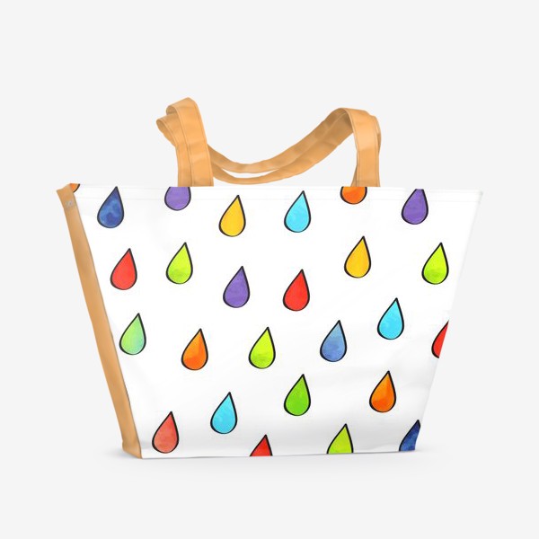 Пляжная сумка «Акварельный дождик»