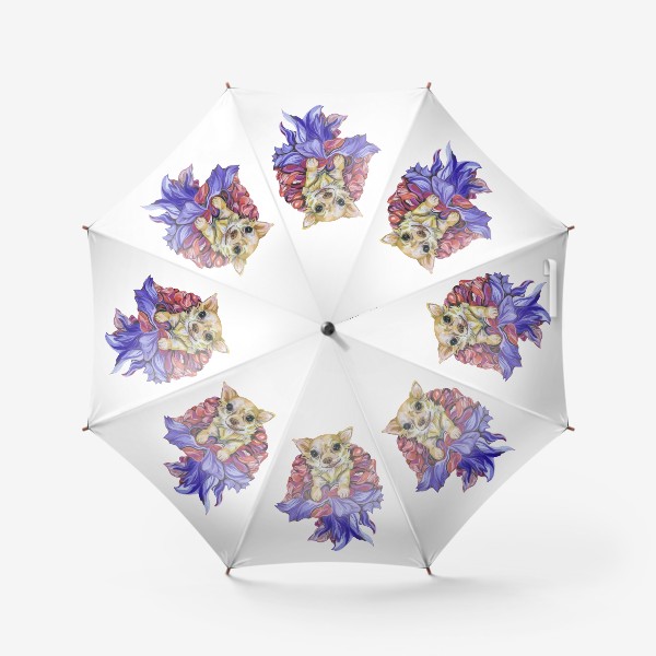Зонт «Чихуахуа в цветочном наряде»