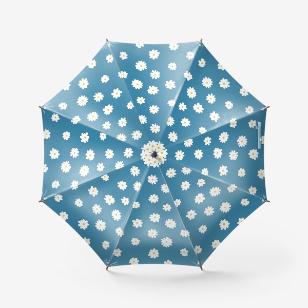Зонт «Ромашки на голубом фоне паттерн»