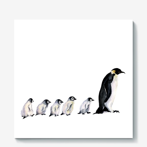Холст «Кололевсний пингвин и пингвинята»