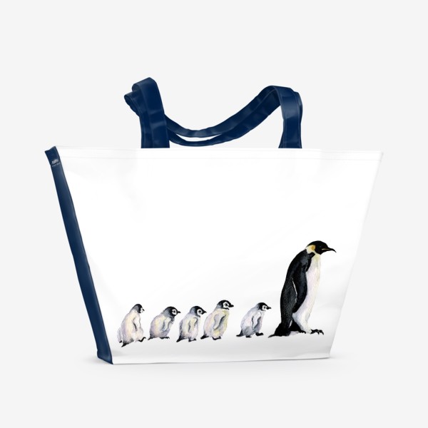 Пляжная сумка «Кололевсний пингвин и пингвинята»
