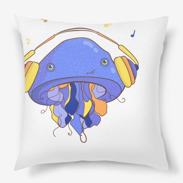 Подушка «Медуза в наушниках»