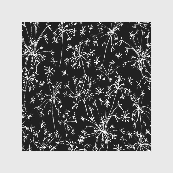 Скатерть «травы, цветы на чёрном»
