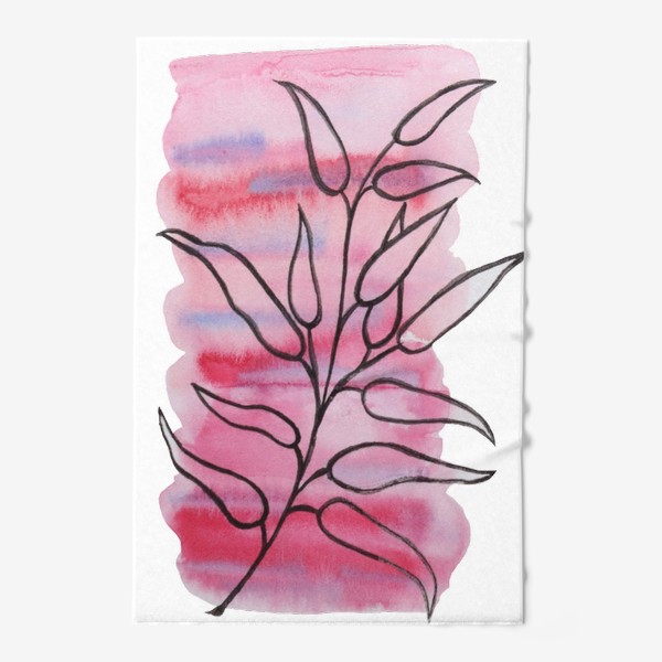 Полотенце «Акварель абстракция на розовом»