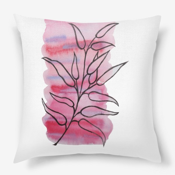 Подушка «Акварель абстракция на розовом»