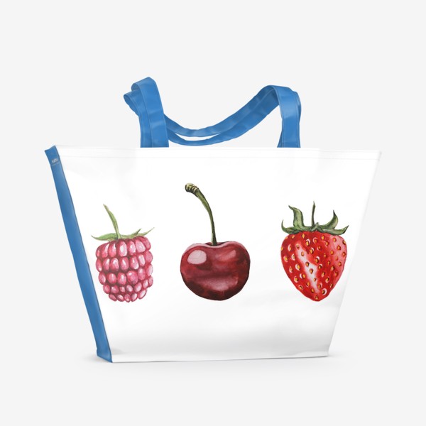 Пляжная сумка «Малина вишня клубника. Лето»