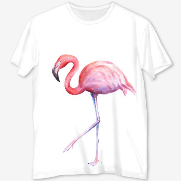Футболка с полной запечаткой &laquo;Розовый фламинго Flamingo&raquo;