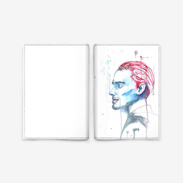 Обложка для паспорта «Морбиус. Джаред Лето. Актер. Певец. Портрет. Профиль. Цвет. Тушь»