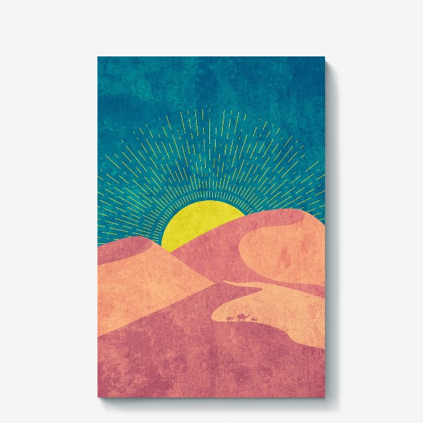 Холст «Закат в пустыне минимализм»