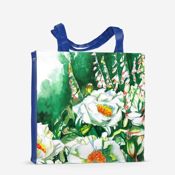 Сумка-шоппер «Цветы шиповника и водосбор»