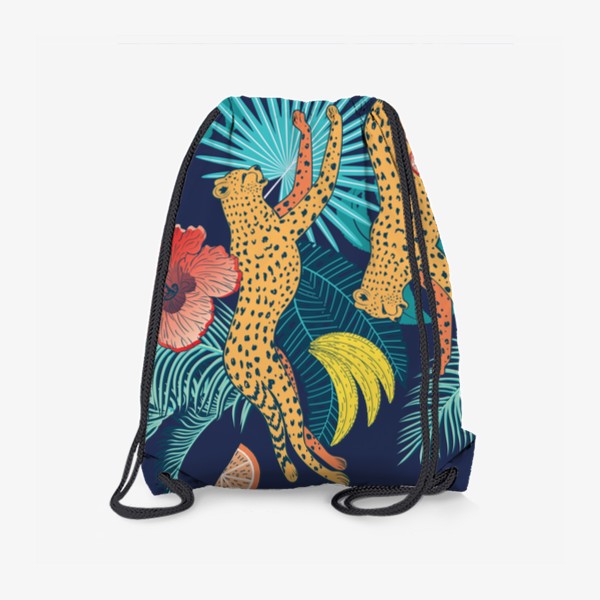 Рюкзак «Гепарды и тропические листья»