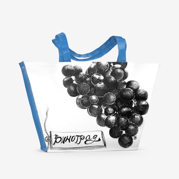 Пляжная сумка «Гроздь винограда, графика»