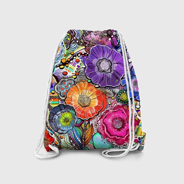 Рюкзак «Цветочный абстрактный акварельный узор»