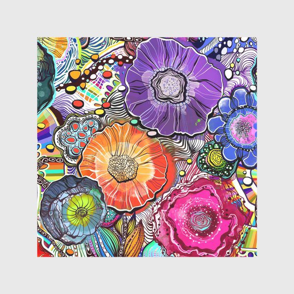 Скатерть «Цветочный абстрактный акварельный узор»