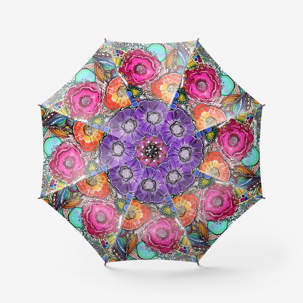 Зонт «Цветочный абстрактный акварельный узор»