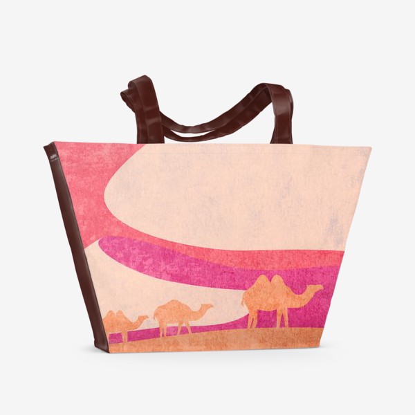Пляжная сумка &laquo;Верблюды в пустыне минимализм&raquo;