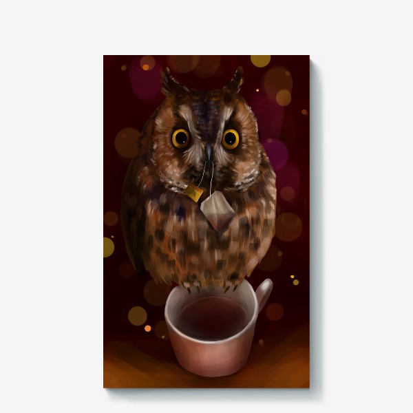 Холст «Чаепитие с совой»