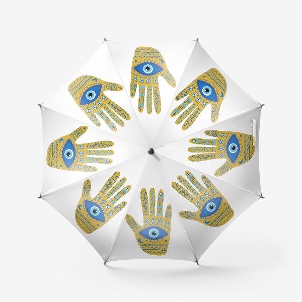 Зонт «Рука Фатимы, Хамса, защитный турецкий символ глаз»