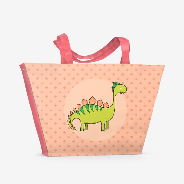 Пляжная сумка «Зеленый динозаврик»