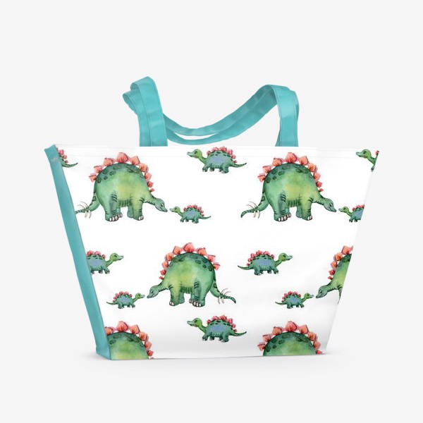 Пляжная сумка «Динозавры. Мама и малыш стегозавр»