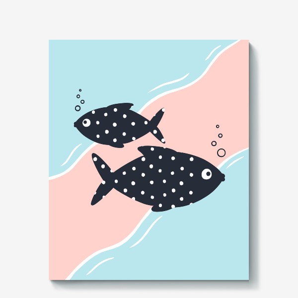 Холст «Рыбки в море (абстракция)»