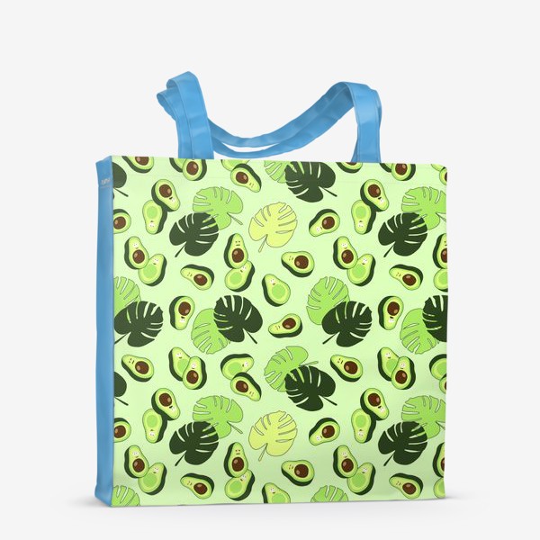 Сумка-шоппер &laquo;пальмовые листья и авокадо, пляжный принт&raquo;