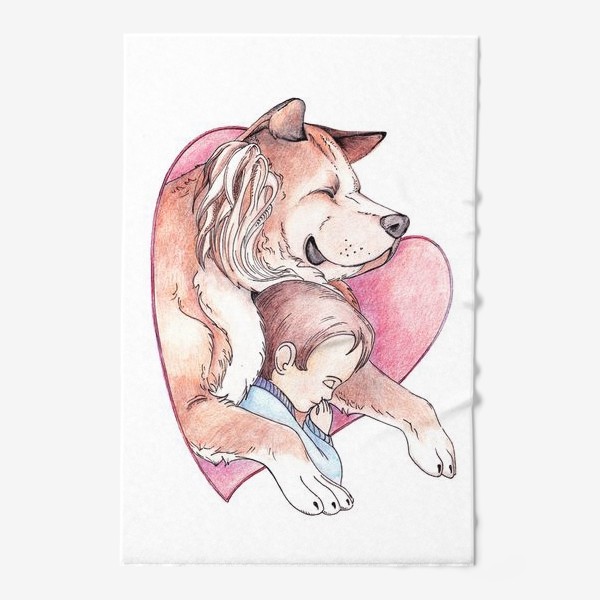 Полотенце «Мальчик и пёс»