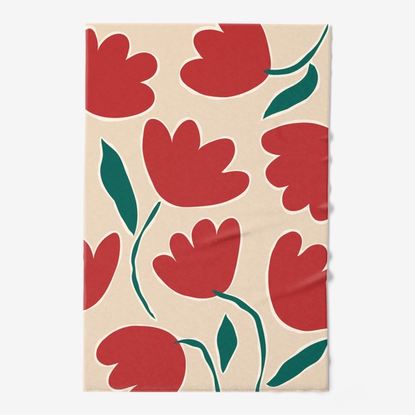 Полотенце «Абстрактные цветы, тюльпаны»
