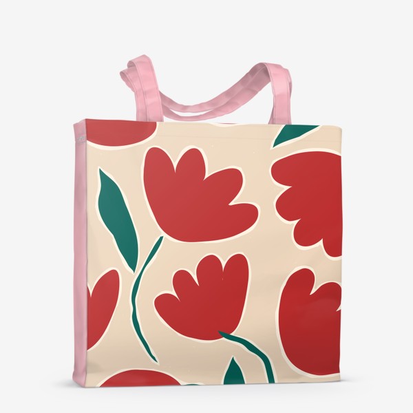 Сумка-шоппер «Абстрактные цветы, тюльпаны»
