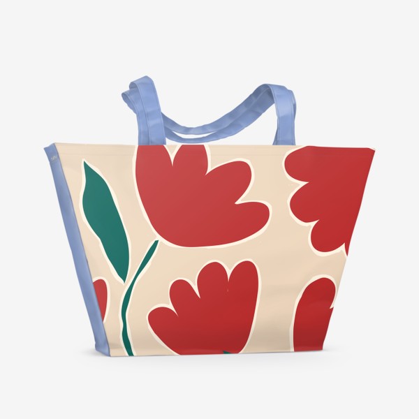 Пляжная сумка &laquo;Абстрактные цветы, тюльпаны&raquo;
