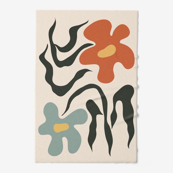 Полотенце «Абстрактные цветы в стиле ретро»