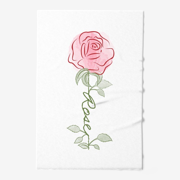 Полотенце «Роза со стеблем в виде надписи»