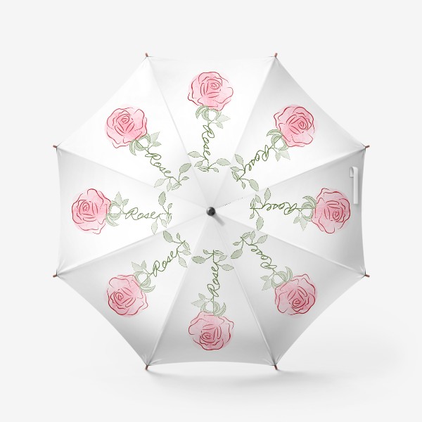 Зонт «Роза со стеблем в виде надписи»