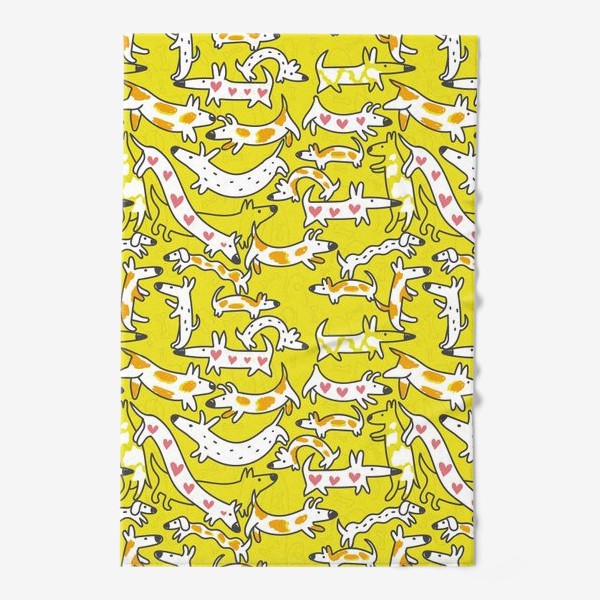 Полотенце «Собачки на желтом»