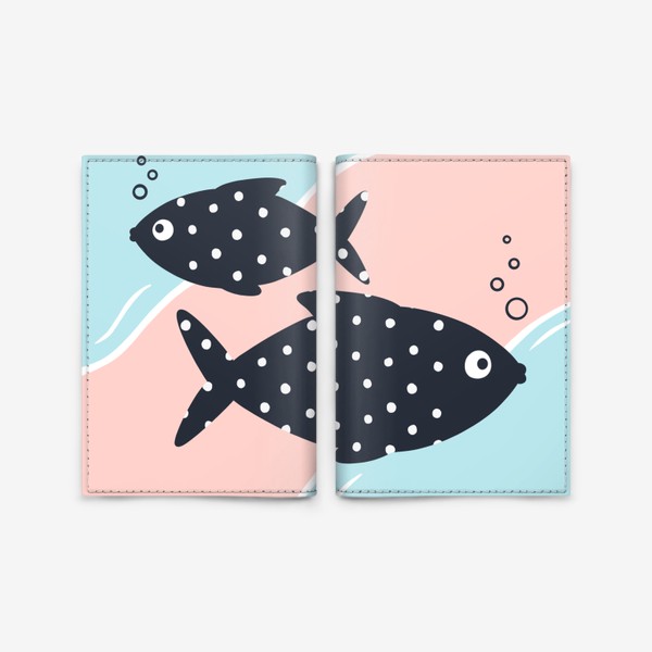 Обложка для паспорта «Рыбки в море (абстракция)»