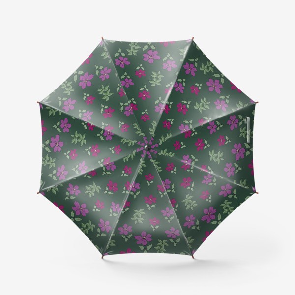 Зонт «Красные цветы на зеленом фоне»