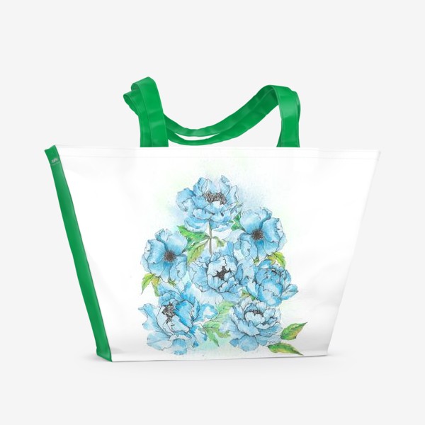 Пляжная сумка «Всплеск цветочных волн»