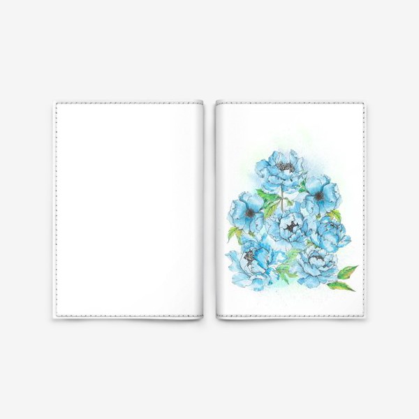 Обложка для паспорта «Всплеск цветочных волн»