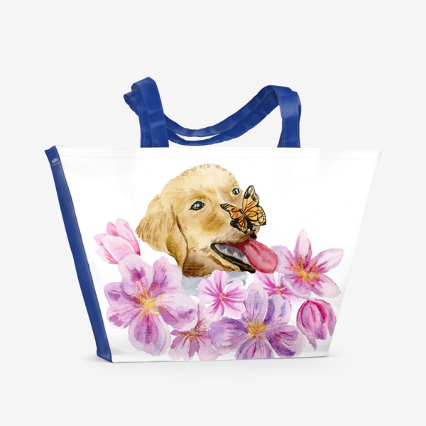 Пляжная сумка «Лето на кончике носа - собака»