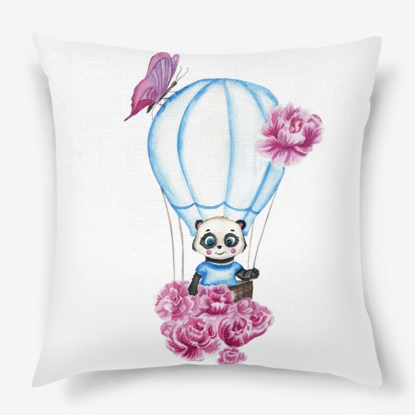 Подушка «Путешествие на воздушном шаре панды»