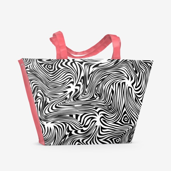 Пляжная сумка «Бешеная зебра. Абстрактный узор»
